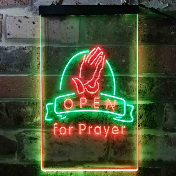 ADVPRO Prayer Hand Room Open  Dual Color LED Neon Sign st6-i3784 - Green & Red