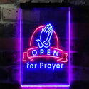 ADVPRO Prayer Hand Room Open  Dual Color LED Neon Sign st6-i3784 - Red & Blue