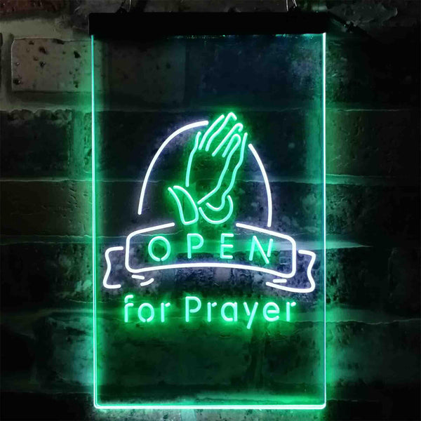 ADVPRO Prayer Hand Room Open  Dual Color LED Neon Sign st6-i3784 - White & Green