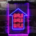 ADVPRO Girls Girls Girls Arrow Room Display  Dual Color LED Neon Sign st6-i3785 - Blue & Red