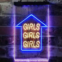 ADVPRO Girls Girls Girls Arrow Room Display  Dual Color LED Neon Sign st6-i3785 - Blue & Yellow