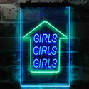 ADVPRO Girls Girls Girls Arrow Room Display  Dual Color LED Neon Sign st6-i3785 - Green & Blue