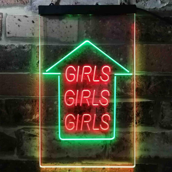 ADVPRO Girls Girls Girls Arrow Room Display  Dual Color LED Neon Sign st6-i3785 - Green & Red
