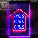 ADVPRO Girls Girls Girls Arrow Room Display  Dual Color LED Neon Sign st6-i3785 - Red & Blue