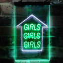 ADVPRO Girls Girls Girls Arrow Room Display  Dual Color LED Neon Sign st6-i3785 - White & Green