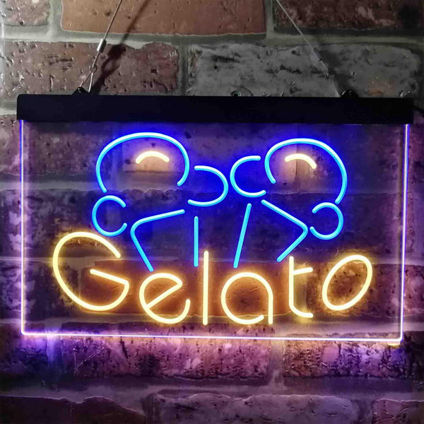 ADVPRO Gelato Shop Dual Color LED Neon Sign st6-i3786 - Blue & Yellow