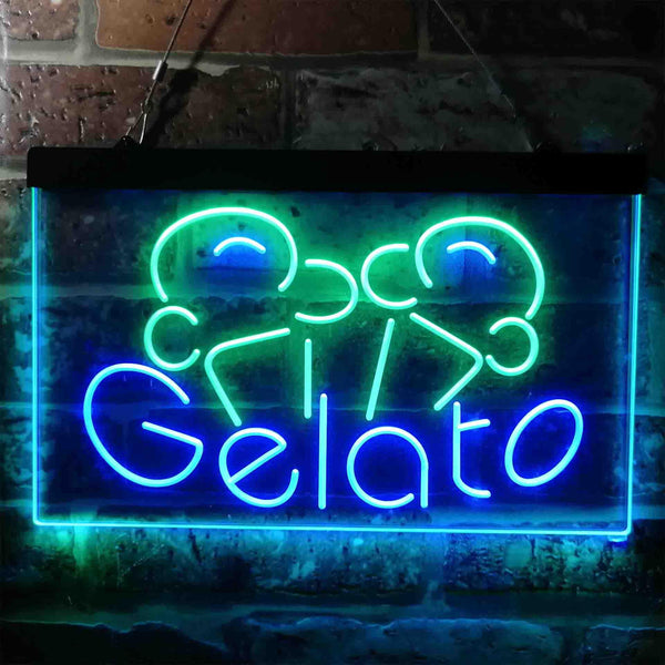 ADVPRO Gelato Shop Dual Color LED Neon Sign st6-i3786 - Green & Blue