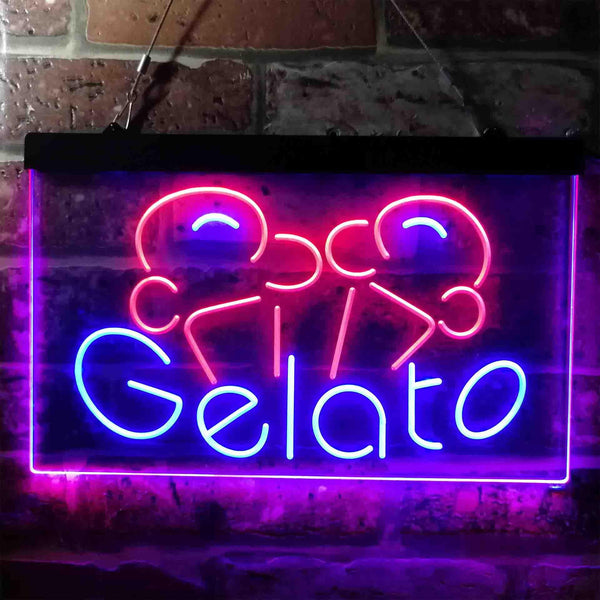 ADVPRO Gelato Shop Dual Color LED Neon Sign st6-i3786 - Red & Blue