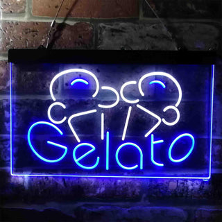 ADVPRO Gelato Shop Dual Color LED Neon Sign st6-i3786 - White & Blue