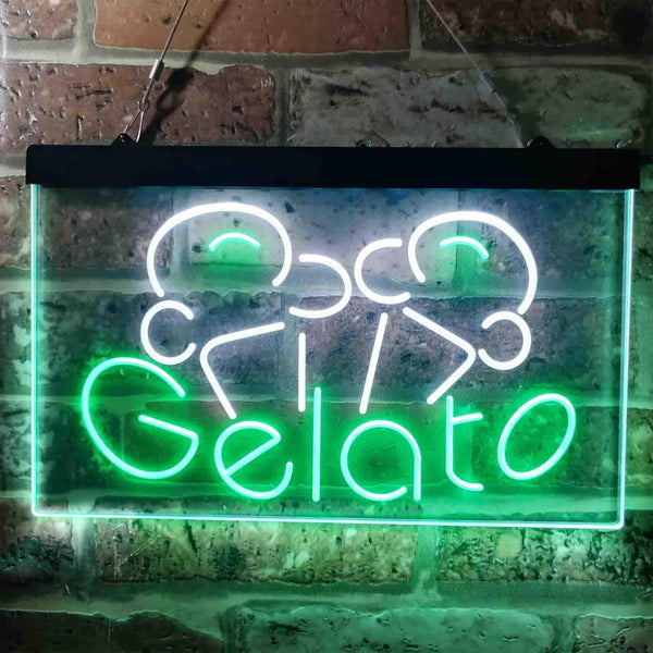 ADVPRO Gelato Shop Dual Color LED Neon Sign st6-i3786 - White & Green