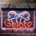 ADVPRO Gelato Shop Dual Color LED Neon Sign st6-i3786 - White & Orange