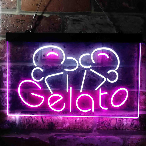 ADVPRO Gelato Shop Dual Color LED Neon Sign st6-i3786 - White & Purple