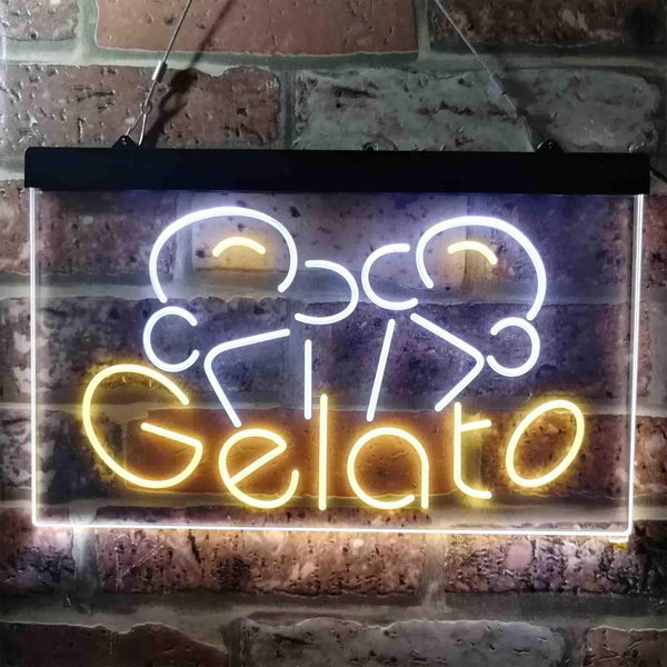 ADVPRO Gelato Shop Dual Color LED Neon Sign st6-i3786 - White & Yellow