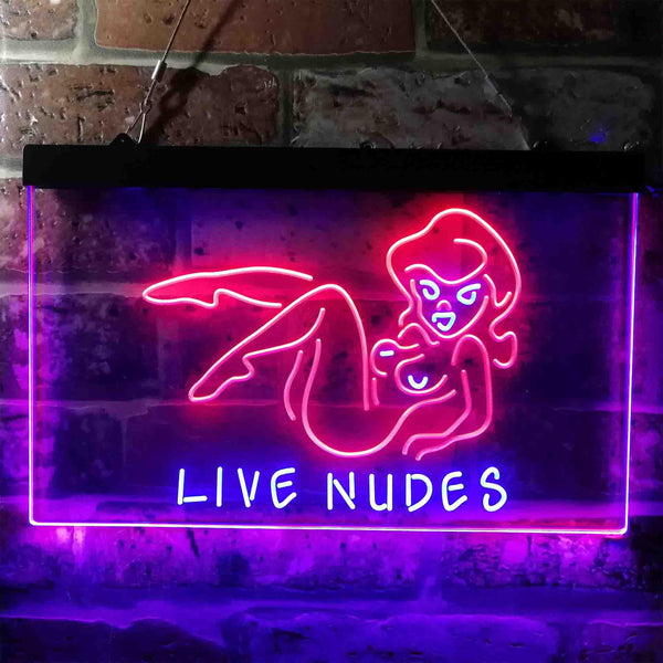 ADVPRO Live Nudes Lady Bar Dual Color LED Neon Sign st6-i3787 - Blue & Red