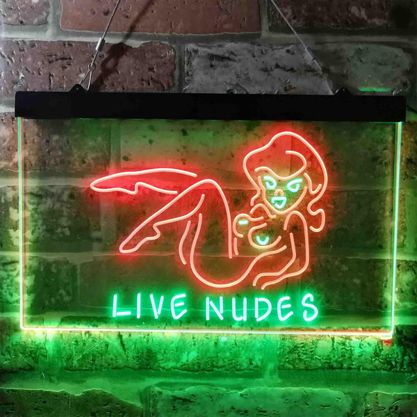 ADVPRO Live Nudes Lady Bar Dual Color LED Neon Sign st6-i3787 - Green & Red