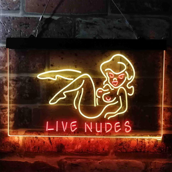 ADVPRO Live Nudes Lady Bar Dual Color LED Neon Sign st6-i3787 - Red & Yellow