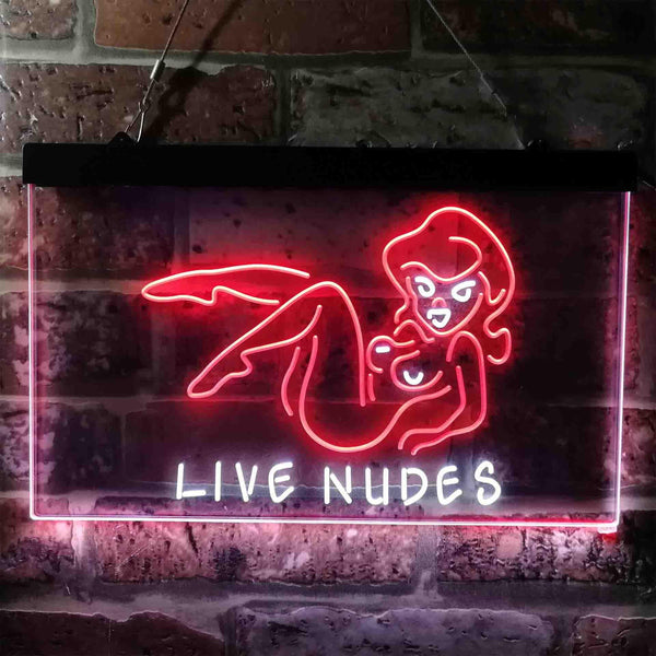 ADVPRO Live Nudes Lady Bar Dual Color LED Neon Sign st6-i3787 - White & Red