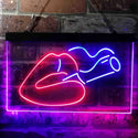 ADVPRO Smoking Lips Bad Bitch Dual Color LED Neon Sign st6-i3788 - Blue & Red