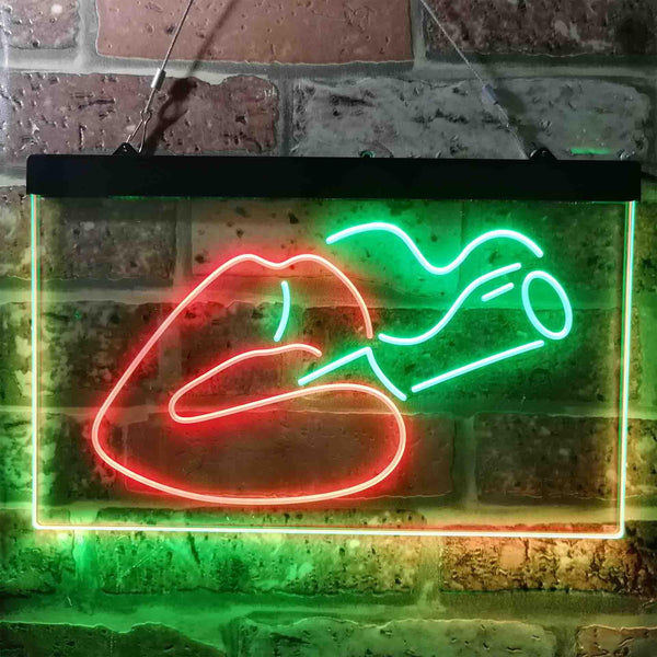 ADVPRO Smoking Lips Bad Bitch Dual Color LED Neon Sign st6-i3788 - Green & Red