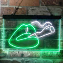 ADVPRO Smoking Lips Bad Bitch Dual Color LED Neon Sign st6-i3788 - White & Green