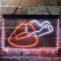 ADVPRO Smoking Lips Bad Bitch Dual Color LED Neon Sign st6-i3788 - White & Orange