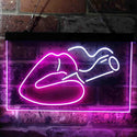 ADVPRO Smoking Lips Bad Bitch Dual Color LED Neon Sign st6-i3788 - White & Purple