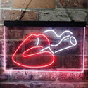 ADVPRO Smoking Lips Bad Bitch Dual Color LED Neon Sign st6-i3788 - White & Red