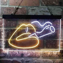 ADVPRO Smoking Lips Bad Bitch Dual Color LED Neon Sign st6-i3788 - White & Yellow