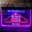 ADVPRO Air Conditioning Service Repairs Dual Color LED Neon Sign st6-i3789 - Blue & Red