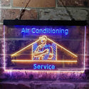 ADVPRO Air Conditioning Service Repairs Dual Color LED Neon Sign st6-i3789 - Blue & Yellow