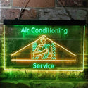 ADVPRO Air Conditioning Service Repairs Dual Color LED Neon Sign st6-i3789 - Green & Yellow