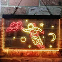 ADVPRO Astronaut Planets Stars Space Moon Dual Color LED Neon Sign st6-i3790 - Red & Yellow