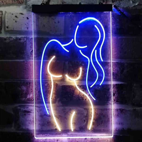 ADVPRO Sexy Girl Man Cave Garage Display  Dual Color LED Neon Sign st6-i3791 - Blue & Yellow