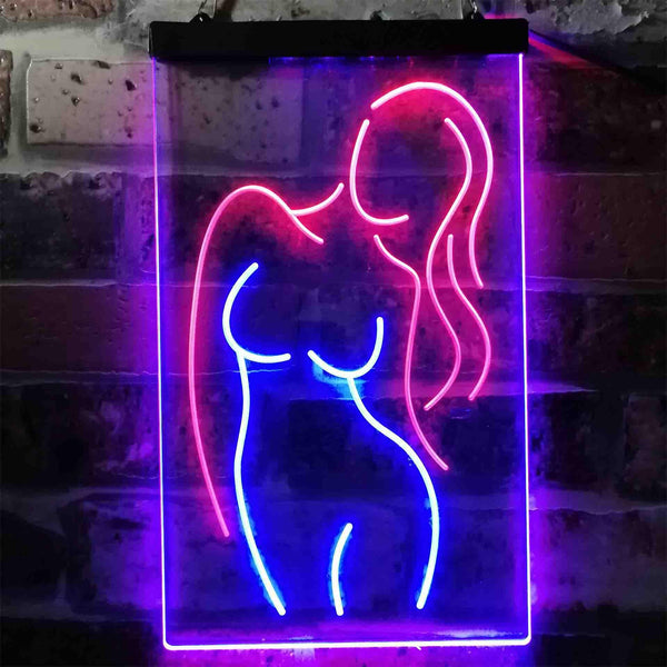 ADVPRO Sexy Girl Man Cave Garage Display  Dual Color LED Neon Sign st6-i3791 - Red & Blue