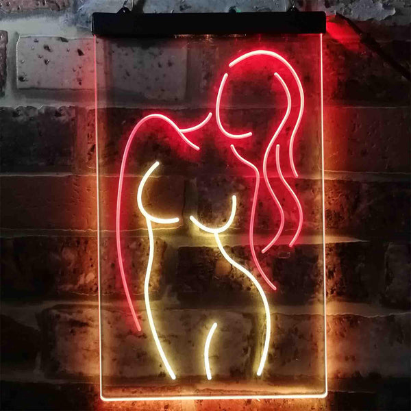 ADVPRO Sexy Girl Man Cave Garage Display  Dual Color LED Neon Sign st6-i3791 - Red & Yellow