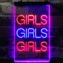 ADVPRO Girls Girls Girls Garage Man Cave Gift  Dual Color LED Neon Sign st6-i3792 - Blue & Red