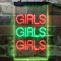 ADVPRO Girls Girls Girls Garage Man Cave Gift  Dual Color LED Neon Sign st6-i3792 - Green & Red