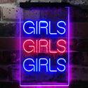 ADVPRO Girls Girls Girls Garage Man Cave Gift  Dual Color LED Neon Sign st6-i3792 - Red & Blue