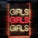 ADVPRO Girls Girls Girls Garage Man Cave Gift  Dual Color LED Neon Sign st6-i3792 - Red & Yellow
