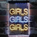 ADVPRO Girls Girls Girls Garage Man Cave Gift  Dual Color LED Neon Sign st6-i3792 - White & Yellow