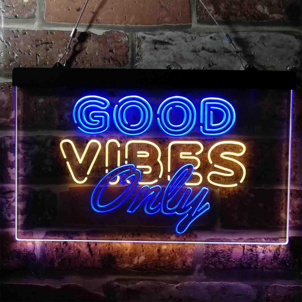 ADVPRO Good Vibes Only Party Room Dual Color LED Neon Sign st6-i3793 - Blue & Yellow
