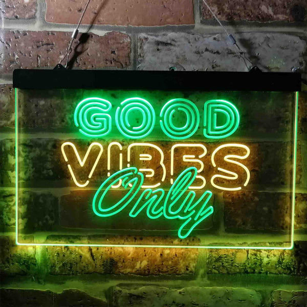 ADVPRO Good Vibes Only Party Room Dual Color LED Neon Sign st6-i3793 - Green & Yellow