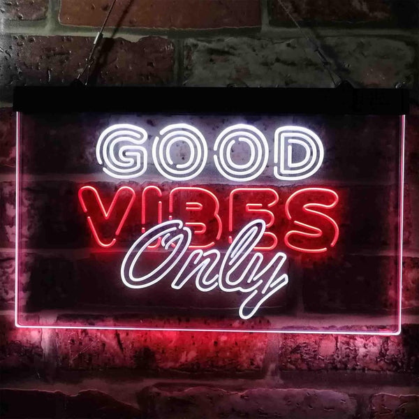 ADVPRO Good Vibes Only Party Room Dual Color LED Neon Sign st6-i3793 - White & Red