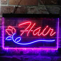 ADVPRO Hair Rose Flower Barber Shop Dual Color LED Neon Sign st6-i3794 - Blue & Red