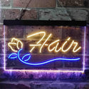 ADVPRO Hair Rose Flower Barber Shop Dual Color LED Neon Sign st6-i3794 - Blue & Yellow