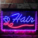 ADVPRO Hair Rose Flower Barber Shop Dual Color LED Neon Sign st6-i3794 - Red & Blue