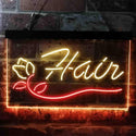 ADVPRO Hair Rose Flower Barber Shop Dual Color LED Neon Sign st6-i3794 - Red & Yellow