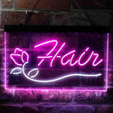 ADVPRO Hair Rose Flower Barber Shop Dual Color LED Neon Sign st6-i3794 - White & Purple