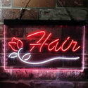 ADVPRO Hair Rose Flower Barber Shop Dual Color LED Neon Sign st6-i3794 - White & Red