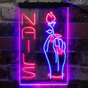 ADVPRO Nail Hand Hold Flowers Beauty Salon  Dual Color LED Neon Sign st6-i3796 - Blue & Red